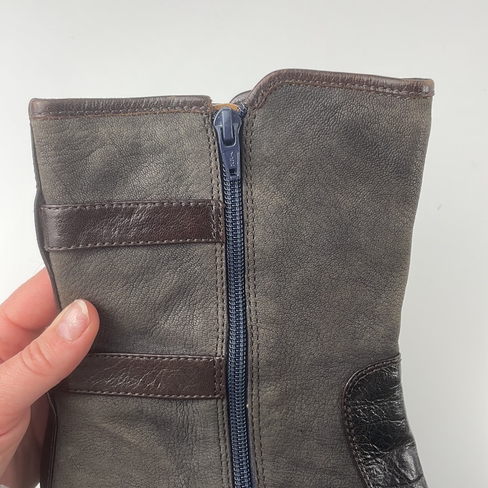 Naya | 3.5” heel Lightning Blue Grey Leather Bootie Edgy Punk Goth Romantic 10.5 - Picture 12 of 14